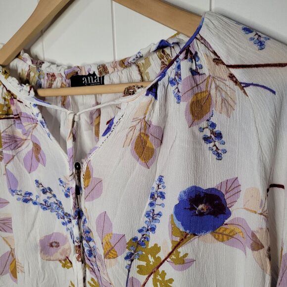Ana Top Womens Size 1X Floral Boho Peasant Long Sleeve - Picture 3 of 7